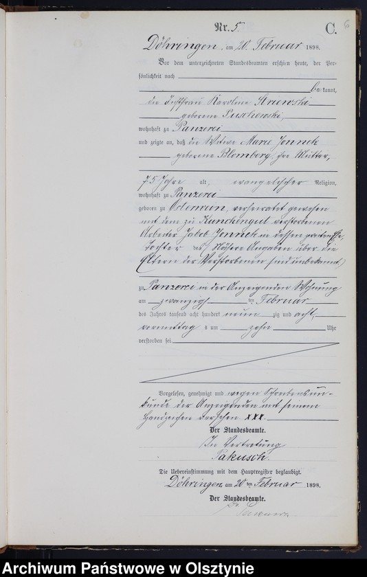 image.from.unit.number "Sterbe-Neben-Register Nr 1 - 43"