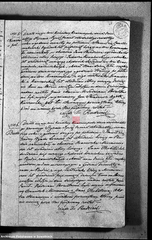 image.from.unit.number "Duplikat Akt Urodzonych, Zaślubionych i Umarłych Parafii Krasnopolskiey z Roku 1844."