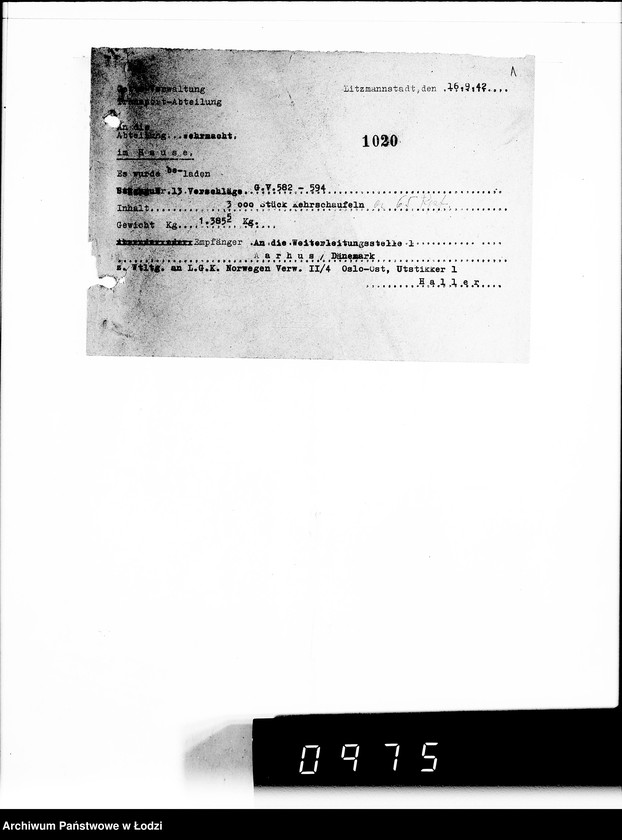 Obraz 5 z jednostki "Amt für zentrale Vewaltungsaufgaben der Luftwaffe Kriegsauftrag 49/41 A.z.V.3000 Kehrschaufeln"