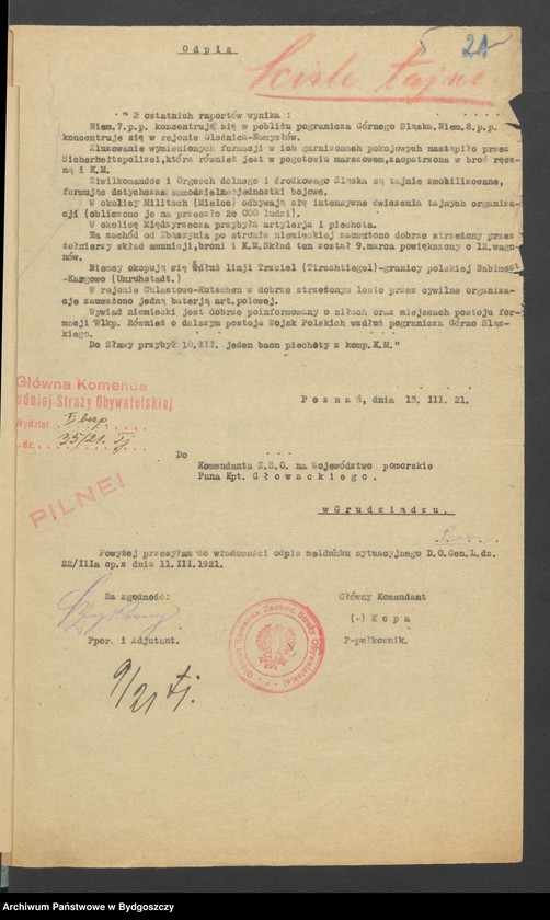 image.from.unit.number "Tajne akta Komendy Głównej Zachodniej Straży Obywatelskiej [plany mobilizacji, raporty wywiadowcze, rozkazy i zarządzenia wewnętrzne]"