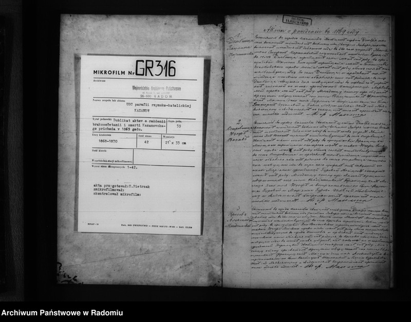 image.from.unit.number "Dublkat aktov o roždenii, brakosočetanii i smerti Kazanovskago prihoda v 1869 godu"