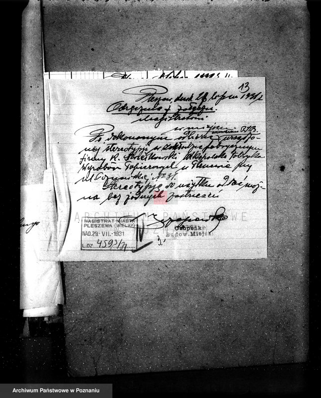 Obraz 17 z jednostki "Zatwierdzenie projektu urządzenia istniejącej fabryki papieru własność K. Świerkowski w Pleszewie"