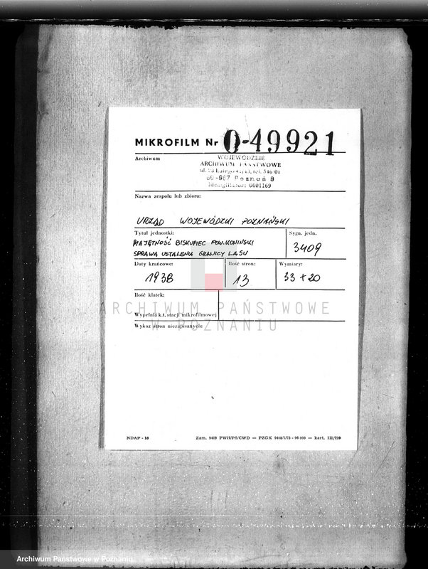 Obraz 2 z jednostki "Majętność Biskupiec powiat koniński /sprawa ustalenia granicy lasu/"