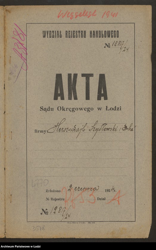 Obraz 2 z jednostki "Hersz Lajb Szydłowski i S-ka- sprzedaż manufaktury"