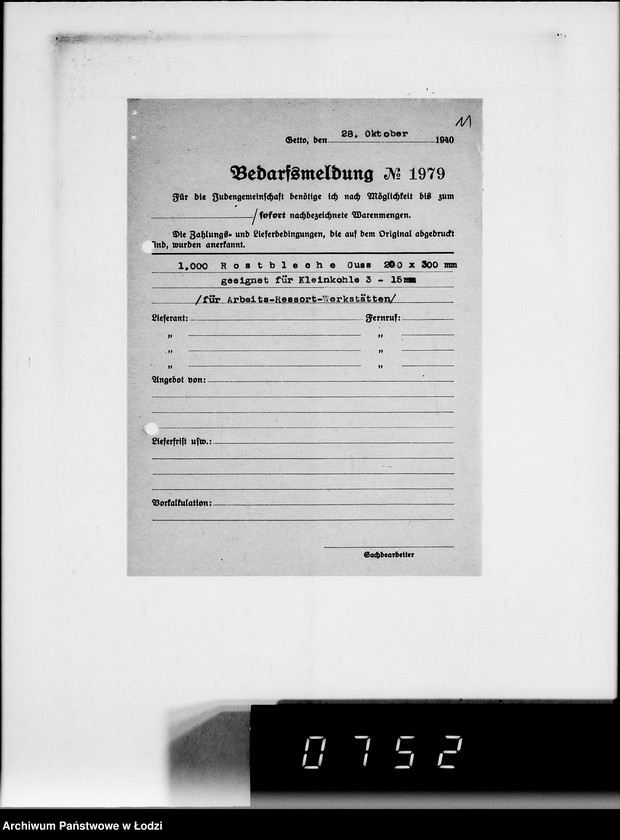 Obraz 15 z jednostki "Stornierte Bedarfsmeldungen [Korespondencja z różnymi firmami niemieckimi w sprawie dostawy różnych artykułów przemysłowych]"