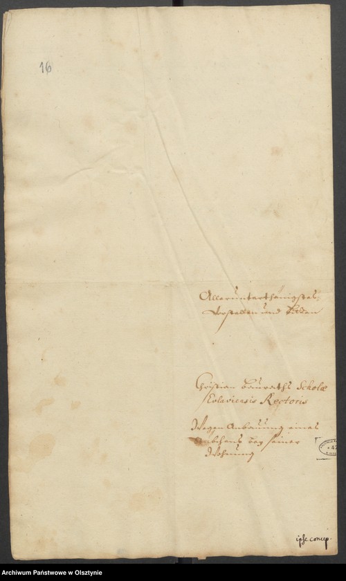 image.from.unit.number "Wegen der Schul=Gebäudes in Pr. Eylau [ Preussisch Eylau /Pruska Iławka]"