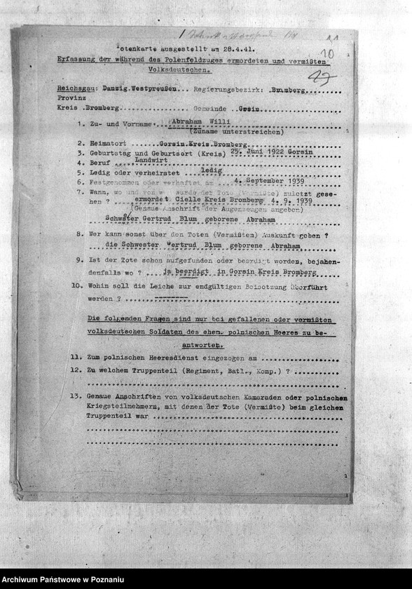 Obraz 14 z jednostki "Amtliche Meldungen. Amtsbezirke Fordon, Falkenberg, Slesin, Monkowarsk - Kreis Bromberg (Bydgoszcz)"