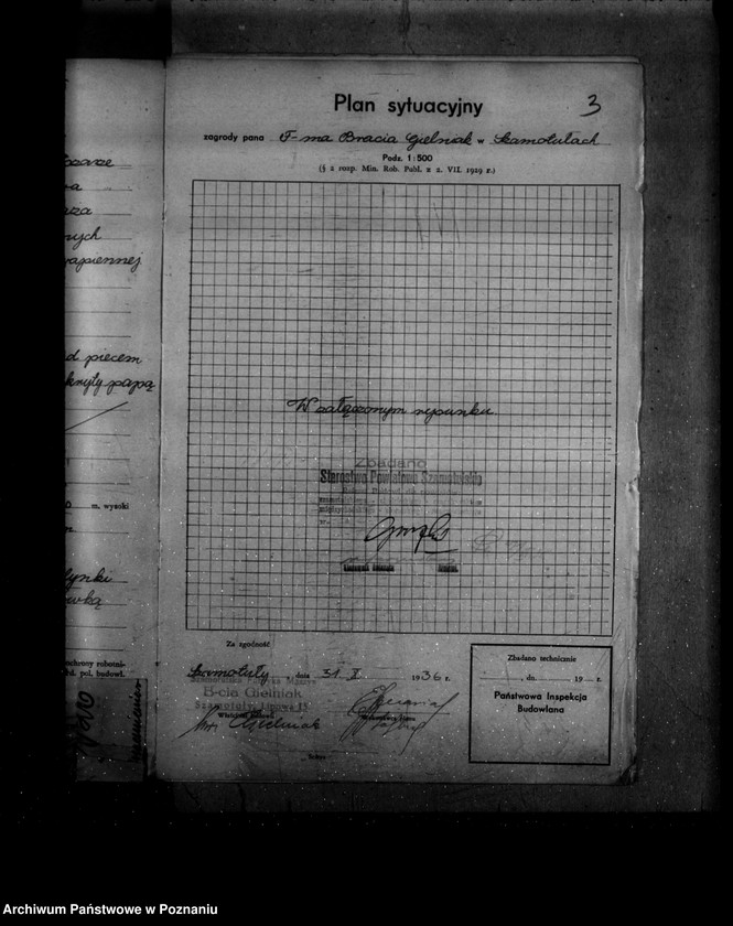Obraz 7 z jednostki "/Zatwierdzenie zakładu przemysłowego/ odlewni żelaza/ Braci Gielniak w Szamotułach/"