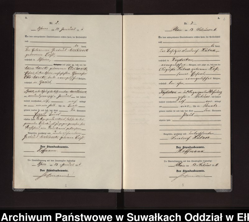 image.from.unit.number "Geburts-Neben-Register des Königlichen Preussischen Standes-Amtes Gneist Kreis Lötzen"