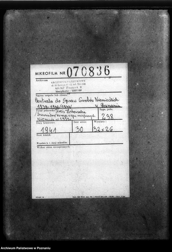 Obraz 2 z jednostki "Kreis Hohensalza (Inowrocław). Korespondencja w sprawie miejscowych Niemców, którzy zginęli w 1939 roku"