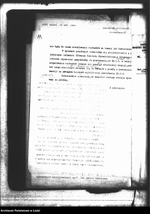 Obraz 15 z jednostki "Główny Komitet Obywatelski [Korespondencja z władzami niemieckimi dot. uregulowania należności za rekwizycje na rzecz wojska]"