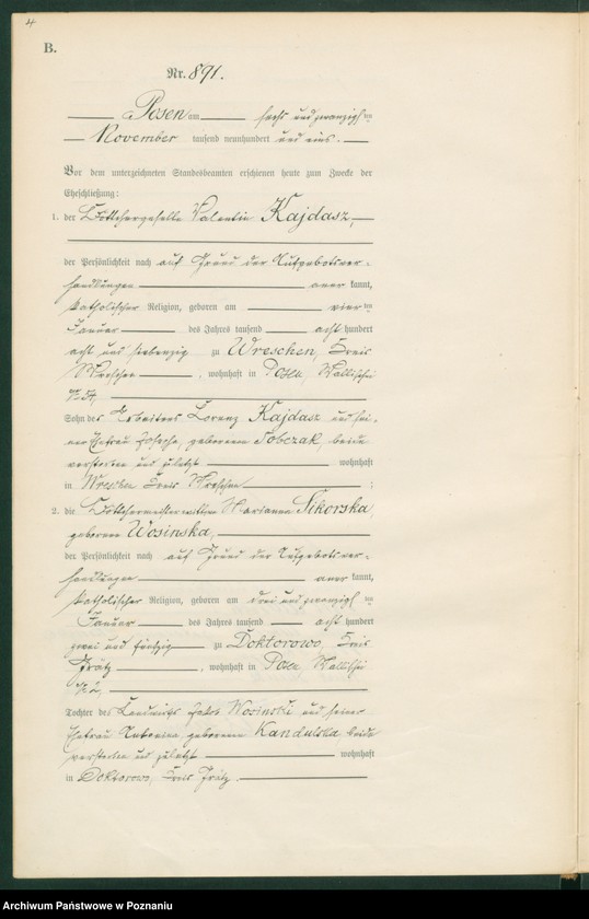 Obraz 7 z jednostki "Księga miejscowa małżeństw t. IV"