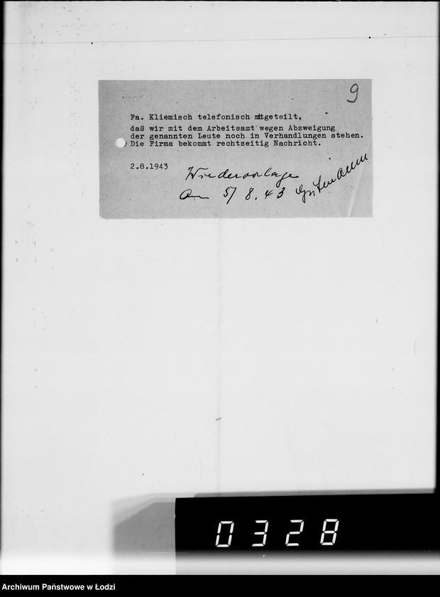 Obraz 13 z jednostki "Fa.Kliemisch.Werkhalle & Baluter-Schlahthof [rachunki za dostawy towarów dla Getta]"