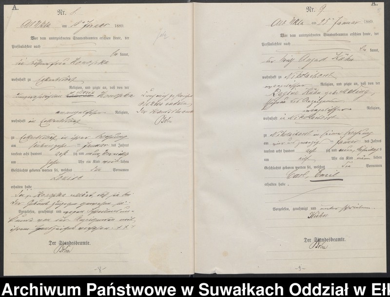 image.from.unit.number "[Geburts-Haupt-Register des Königlichen Preussischen Standes-Amtes Ukta Kreis Sensburg]"