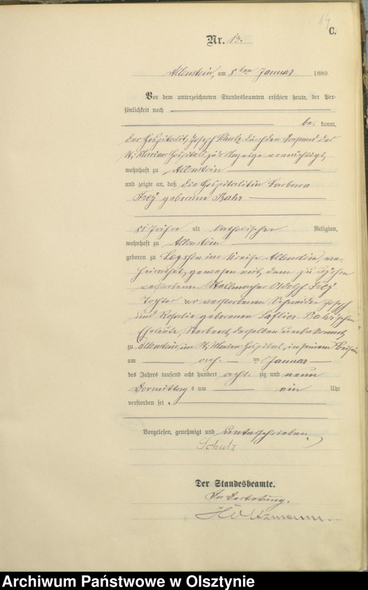 image.from.unit.number "Sterbe-Haupt-Register Tom I,Nr 1 - 302"