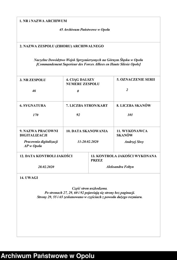 Obraz 1 z jednostki "/Propagande/Plakaty, odezwy, ulotki, afisze, broszury propagandowe różnych organizacji do mieszkańców Górnego Śląska, tłumaczenia w języku francuskim/"