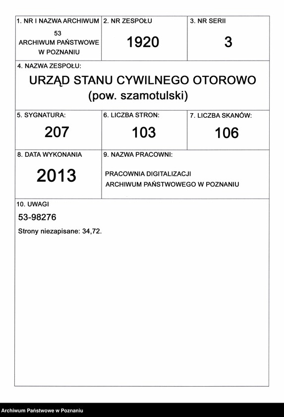 Obraz 1 z jednostki "Heirats-Haupt-Register"
