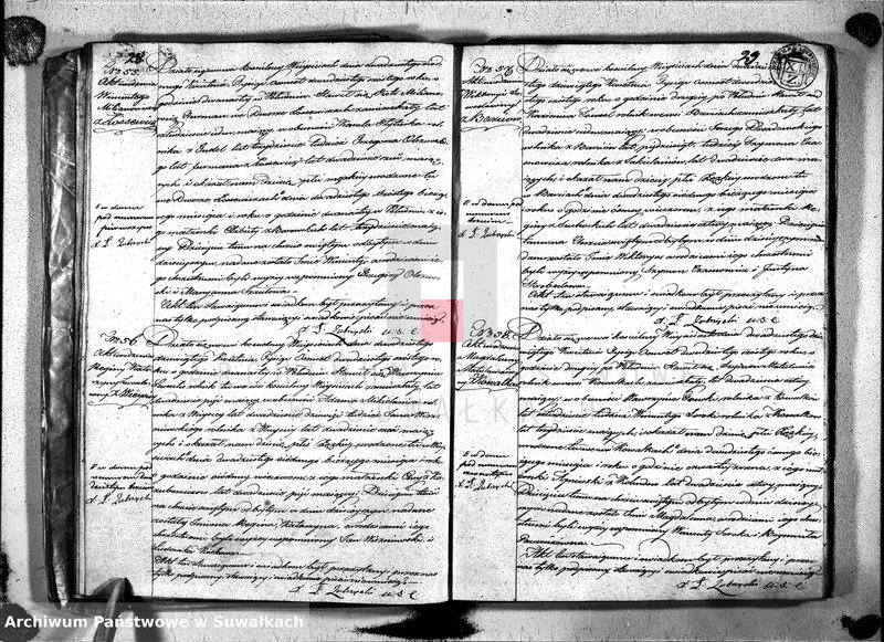 image.from.unit.number "Duplikat aktów urzędnika stanu cyvilnego względem urodzenia, małżeństwa i zeszłych parafii wieysieyskiey na rok 1826, tom I"