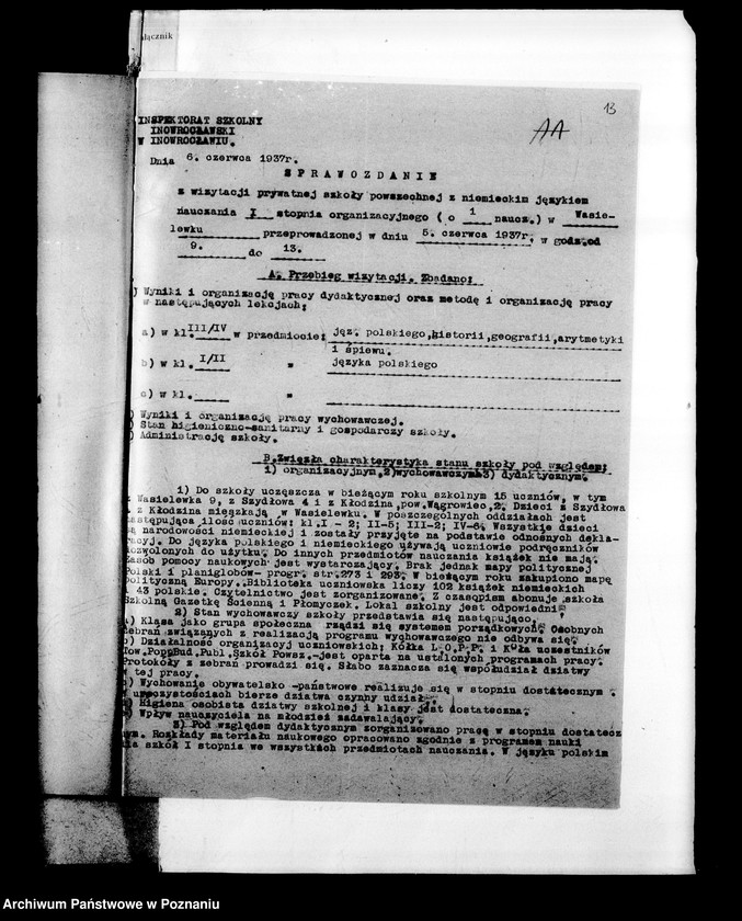 Obraz 17 z jednostki "Prywatna Szkoła Powszechna z niemieckim językiem nauczania Wasielewko powiat Mogilno"