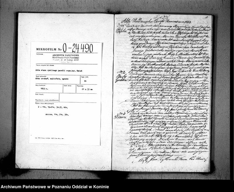 Obraz 3 z jednostki "Duplikat urodzonych, zaślubionych, zmarłych"