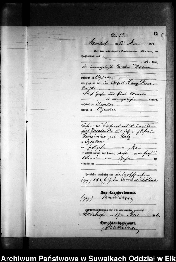 image.from.unit.number "Sterbe-Neben-Register des Preussischen Standes-Amtes Gr. Strengeln Kreis Angerburg"