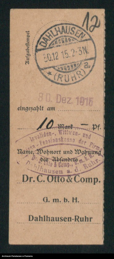 Obraz 14 z jednostki "Invaliden - Wittwen und Weisen Pensionskasse [odwołanie do Ministerstwa]"