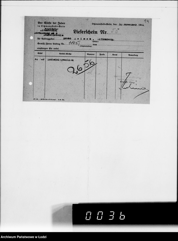 Obraz 18 z jednostki "Aufträge 1105 50.000 P.Einlegesohlen"