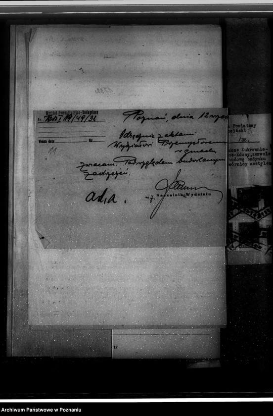 Obraz 19 z jednostki "Cukrownia Witaszyce pow. jarociński /pozwolenie na budowę budynku dla wytwórni acetylenu/"