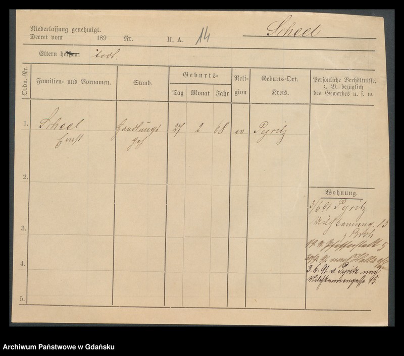 image.from.unit.number "Karty meldunkowe: Scheeffer - Scheibe"