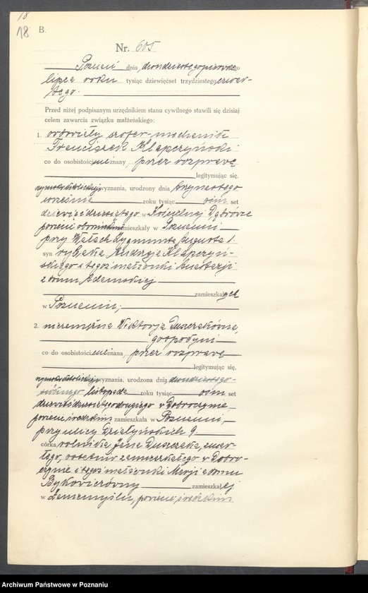 Obraz 20 z jednostki "Księga miejscowa małżeństw tom III [Rejestr główny małżeństw]"