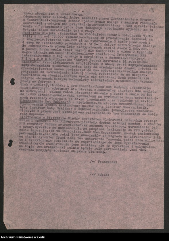 Obraz 19 z jednostki "Sprawozdania instruktorów [przemysłowych Wydziału Przemysłowego Komitetu Wojewódzkiego oraz] komitetów powiatowych i miejskich"