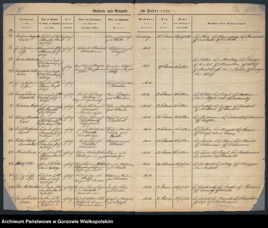 image.from.unit.number "Duplikate der St. Marienkirche zu Landsberg an der Warthe (zawiera też księgę zgonów Konkordien Kirche z 1851 r.)"