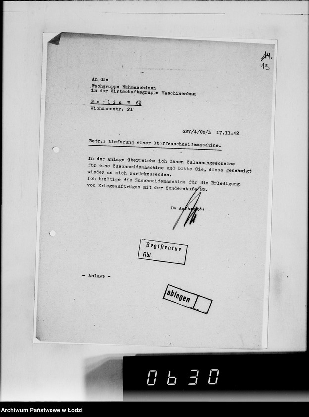 Obraz 18 z jednostki "[Korespondencja z urzędami, instytucjami i firmami] Lit.Fa-Fy."