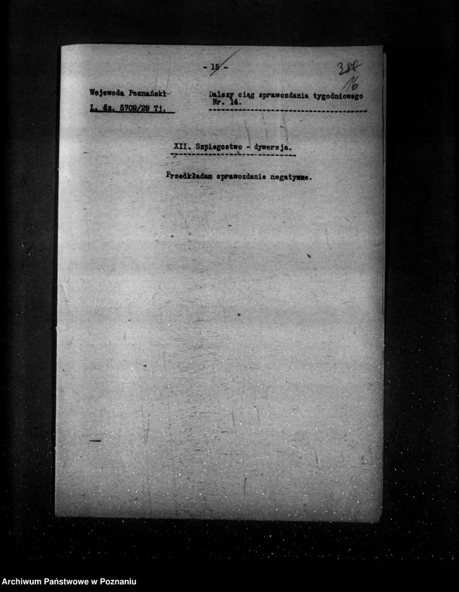 image.from.unit.number "Sprawozdania sytuacyjne tygodniowe za czas od 29 marca 1929 r. do dnia 25 kwietnia 1929 r. /nr 14-17/"