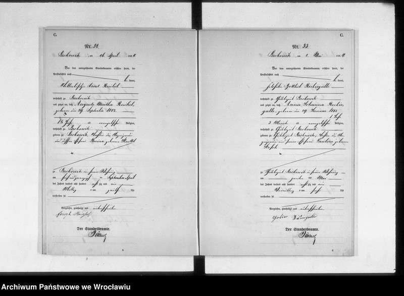 image.from.unit.number "Sterbehauptregister des Standesamtes Laskowitz 1884"