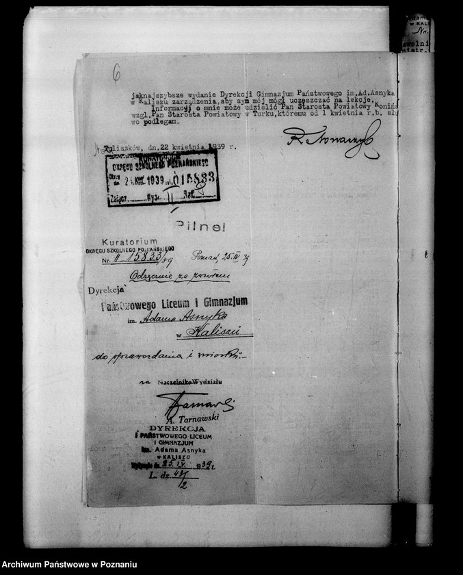 Obraz 10 z jednostki "Państwowe Gimnazjum imienia Adama Asnyka- Kalisz"