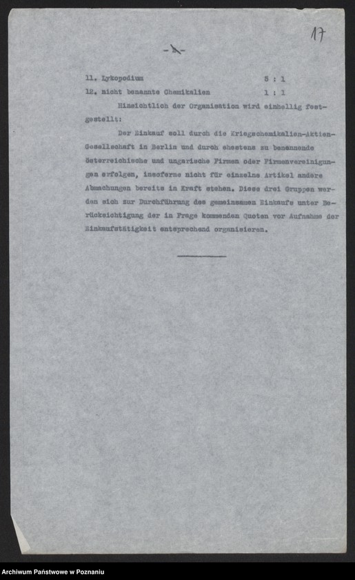 Obraz 19 z jednostki "[Odpisy raportu konsula polskiego w Pradze omawiającego rolnictwo i przemysł czechosłowacki oraz możliwości rozwoju handlu między Rzeszę Niemiecką i Austro-Węgrami a Rosją, w załączeniu schemat organizacyjny urzędów i instytucji centralnych, niemieckich i austrowęgierskich pośredniczących w handlu z Rosją] i inne materiały dotyczące handlu z Rosją"