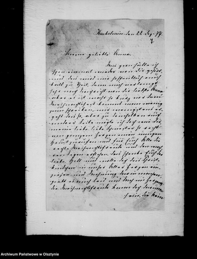 image.from.unit.number "/Ferndinadine Gfin Hahn- Kuchelmiss geb. Gfin Bernstorff an ihre Schwägerin Anna Gfin Lehndorff geb. Hahn/"