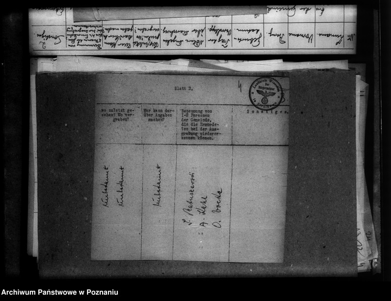 Obraz 8 z jednostki "Kreis Wreschen (Września). Wykazy miejscowych Niemców, którzy zginęli w 1939 roku - korespondecja"