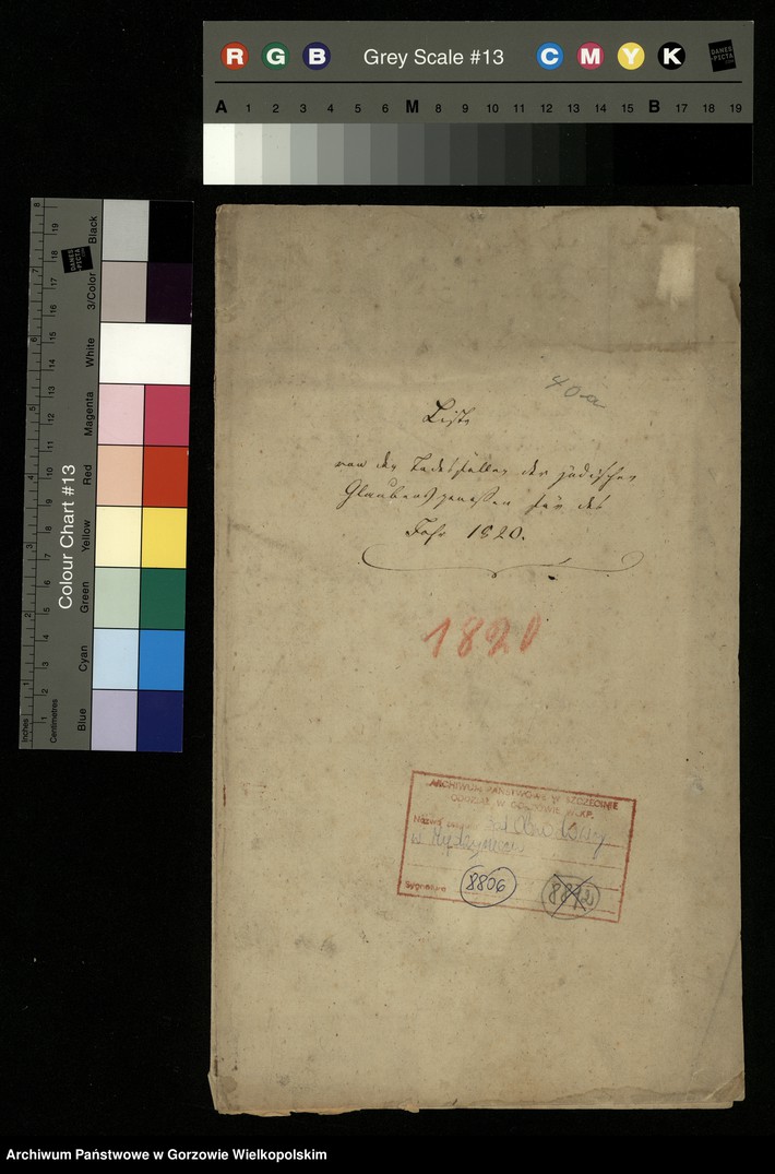 image.from.unit.number "Liste von der Todesfällen der jüdischen Glaubensgenossen für das Jahr 1820. Stadt Meseritz"