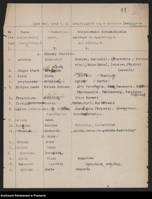 Obraz 13 z jednostki "[Dane statystyczne dotyczące powiatu leszczyńskiego] m.in. spis urzędników starostwa, lekarzy, wykazy stowarzyszeń, instytucji kredytowych, zakładów przemysłowych oraz miejscowości"