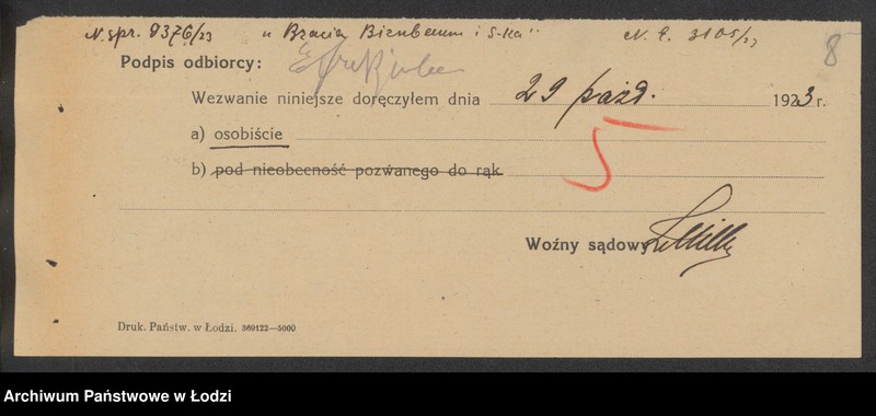 Obraz 10 z jednostki "Bracia Birnbaum i H.Feitlowicz- kupno i sprzedaż towarów manufakturowych"