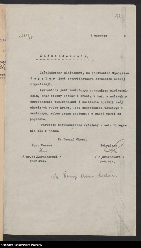 image.from.unit.number "Poznań - Kompania Obornicko - Ludomska akta koła."