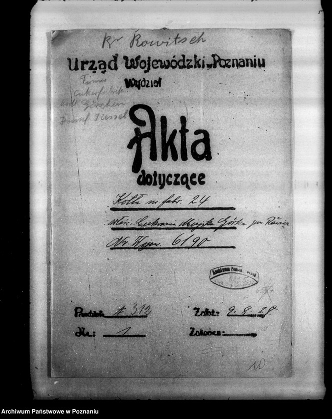 image.from.unit.number "Cukrownia w Miejskiej Górce powiat rawicki nr woj. kotła 6190"