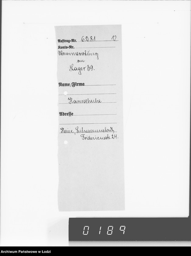 Obraz 16 z jednostki "Firma Heine Litzmannstadt.[Zakup obuwia i towarów włókienniczych]"