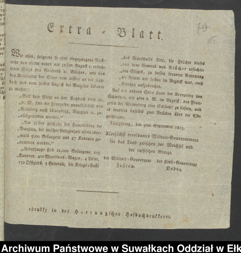 image.from.unit.number "Landes Verteidigungs Sachen vom Jahr 1813"