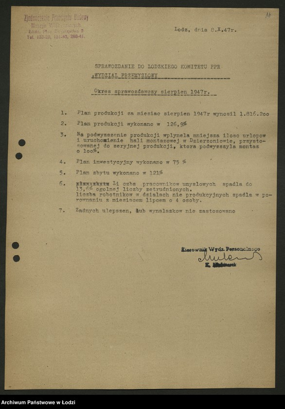 Obraz 17 z jednostki "Zjednoczenie Przemysłu Budowy Maszyn Włókienniczych; protokół [narady], sprawozdania [z produkcji]"