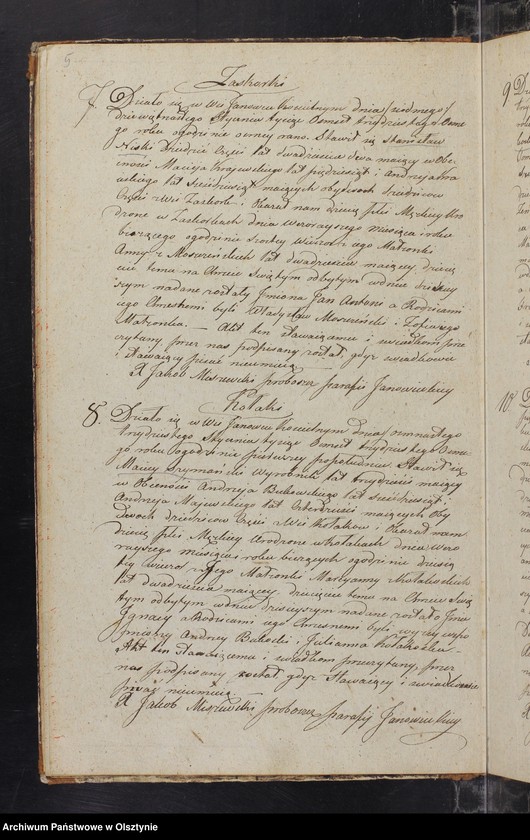 image.from.unit.number "Duplikat Kościoła Parafialnego Janowieckiego składający się z trzech Oddziałow to jest Ak Urodzenia Zaslubienia i Zejścia na Rok 1838 przeznaczony"