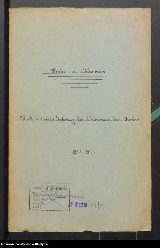image.from.unit.number "Kirchen Cassen Rechnung der Widminnenschen Kirche"