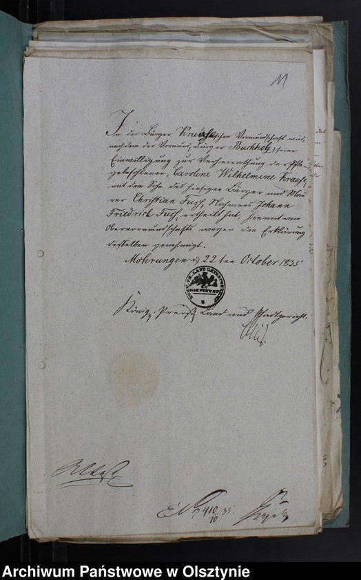 image.from.unit.number "Proclamations-Atteste und gerichtl. Heirats-Consense zu Copulationen im Kirchspiel Mohrungen"